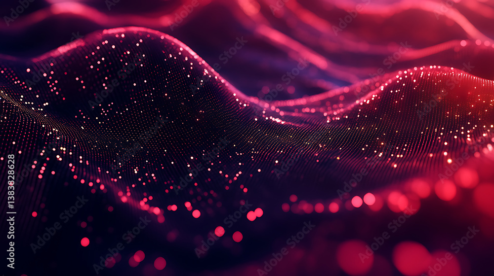 Poster abstract technology background with connection lines and dots, 3d illustration