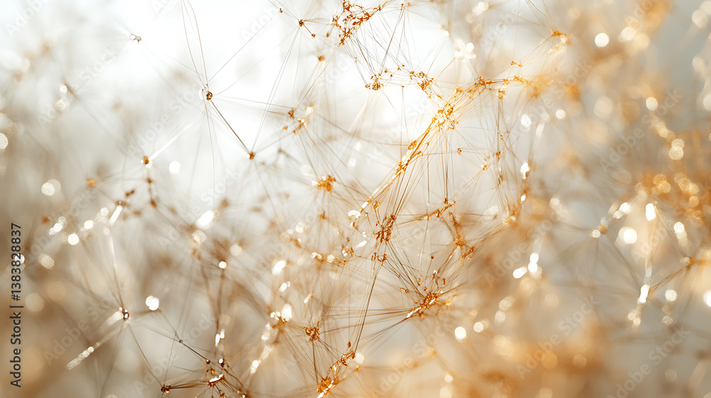 Poster Abstract visualization of data graphs in subtle earth tones, data science concept, the study and extraction of knowledge from data sets presented in an aesthetically pleasing manner
