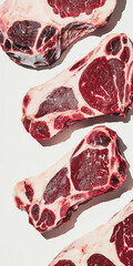 Obraz premium Raw beef steak on a white background