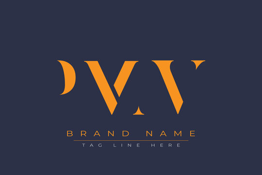 PMV abstract letter logo design. This logo is designed by three abstract letters.