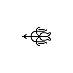 Minimalist Floral Arrow Logo Design on White Background