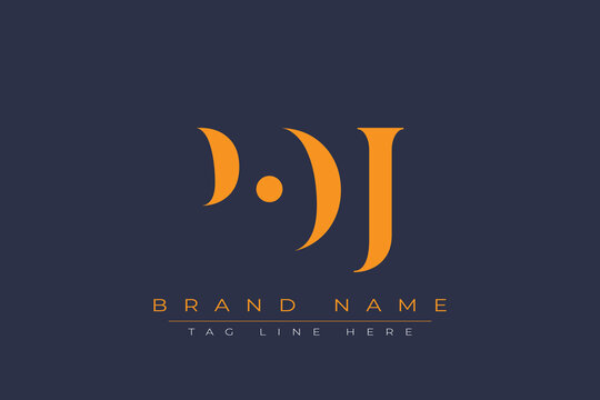 POJ abstract letter logo design. This logo is designed by three abstract letters.