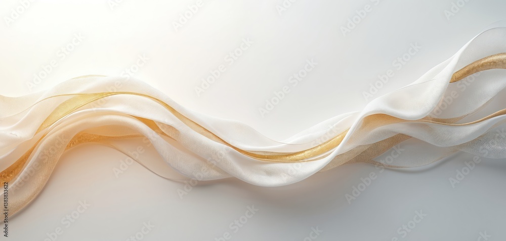 Poster elegant abstract background white gold waves flowing lines. sophisticated luxury design for branding