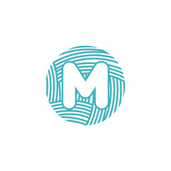 Yarn Ball With Letter M Logo Design