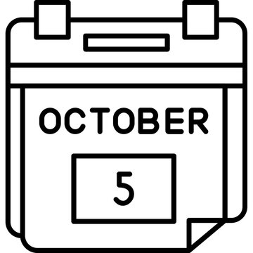 5th October Date Icon
