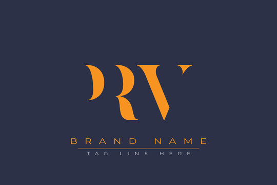 PRV abstract letter logo design. This logo is designed by three abstract letters.