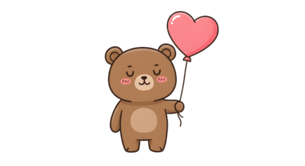 Cute capybara with heart balloon cartoon