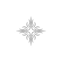 Minimalist Line Art Starburst Design on White Background