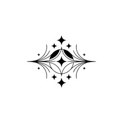 Minimalist Black and White Geometric Star Burst Design