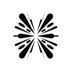 Abstract Black Burst Graphic on Gradated Gray Backdrop