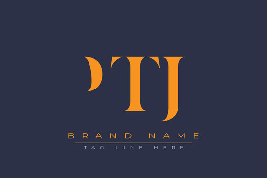 PTJ abstract letter logo design. This logo is designed by three abstract letters.
