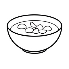 vector illustration of a bowl of clam chowder