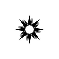 Abstract Starburst Logo - Minimalist Black and White Design
