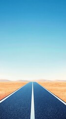 Endless Asphalt Road Leading to a Desert Horizon
