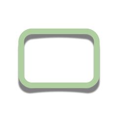 グリーンの長方形フレームシャドウ付き　グラフィック素材