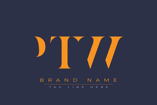 PTW abstract letter logo design. This logo is designed by three abstract letters.