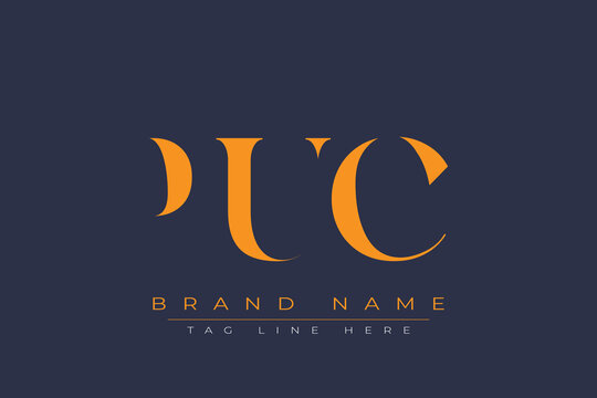 PUC abstract letter logo design. This logo is designed by three abstract letters.