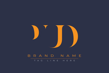 PUD abstract letter logo design. This logo is designed by three abstract letters.