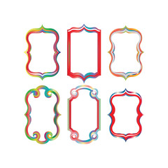 collection of six elegant vintage-style label frames with intricate, ornamental borders1