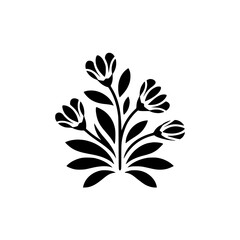 Minimalist Floral Design: Black & White Botanical Silhouette