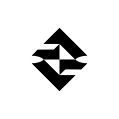 Abstract Geometric Black and White Logo Design