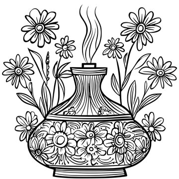 recommend clip art: Essential oil diffuser coloring book vector art, Essential oil diffuser vector image