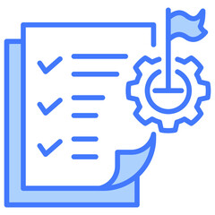 Goal Setting Blue Icon