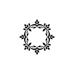 Elegant Floral Wreath Vector, Black and White, Minimalist Design