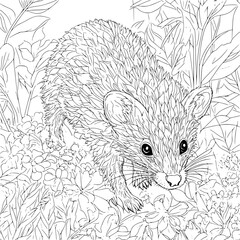 Opossum coloring book vector design, Opossum vector image