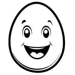 Fototapeta premium Smiley-faced egg coloring book vector art, Smiley-faced egg vector image