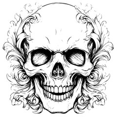Obraz premium Skull ring coloring book vector art, Skull ring vector image