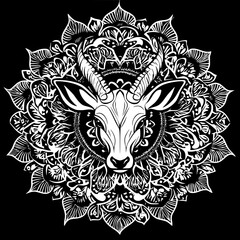 Fototapeta premium Antelope mandala vector design, Antelope vector illustration