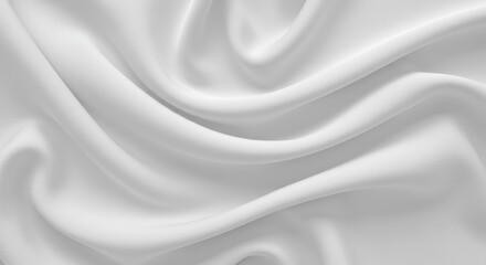 Fototapeta premium Elegant Draped White Fabric Texture - Smooth, flowing white fabric; elegance, purity, serenity, luxury, softness. Symbolising grace, simplicity, and sophistication