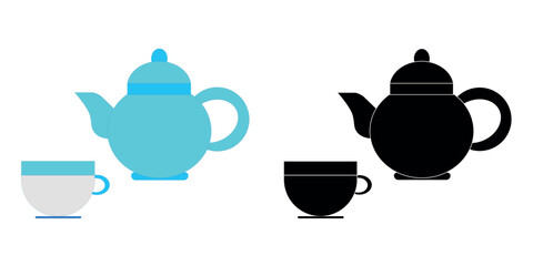 Cup, teapot, tea, coffee, tea time icon design