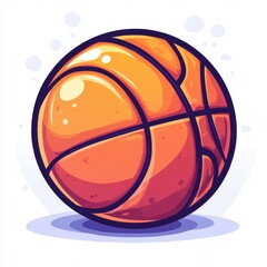 Fototapeta premium Bright orange basketball on a light background with playful design elements for vibrant energy in sports