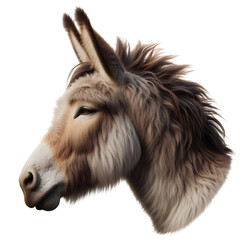 Fototapeta premium A farm animal donkey face PNG with no background – Donkey PNG - Transparent background donkey image 