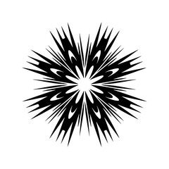 Abstract Black Burst Vector Design on Grayscale Background