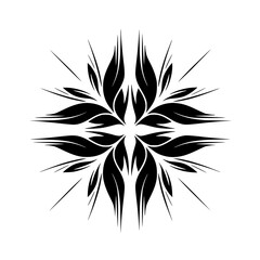 Black Floral Mandala Design on Gradient Background