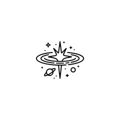 Minimalist Space Logo: Starburst Galaxy Illustration