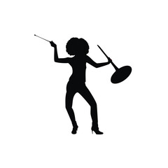 silhouette of a woman playing golf
