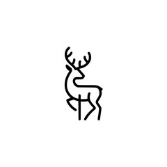 Minimalist Deer Logo, Modern Line Art, Simple Design, Vector.
