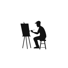 silhouette of a man sitting on chair