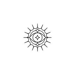 Minimalist Mystic Eye Logo on White, Line Art, Spiritual Design