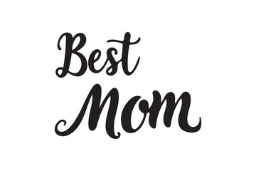 Best mom lettering icon silhouette on white background. 05