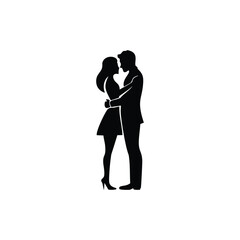 silhouette of a young couple