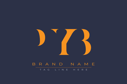 PYB abstract letter logo design. This logo is designed by three abstract letters.