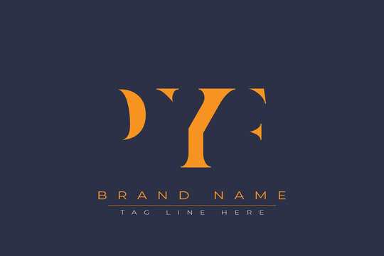 PYF abstract letter logo design. This logo is designed by three abstract letters.