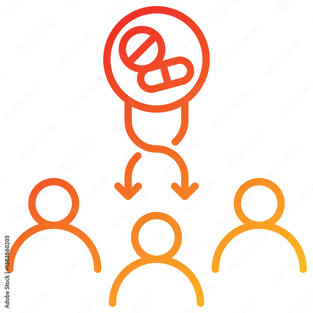 Poster randomize line gradient icon