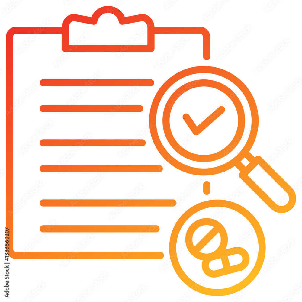 Poster feasibility line gradient icon