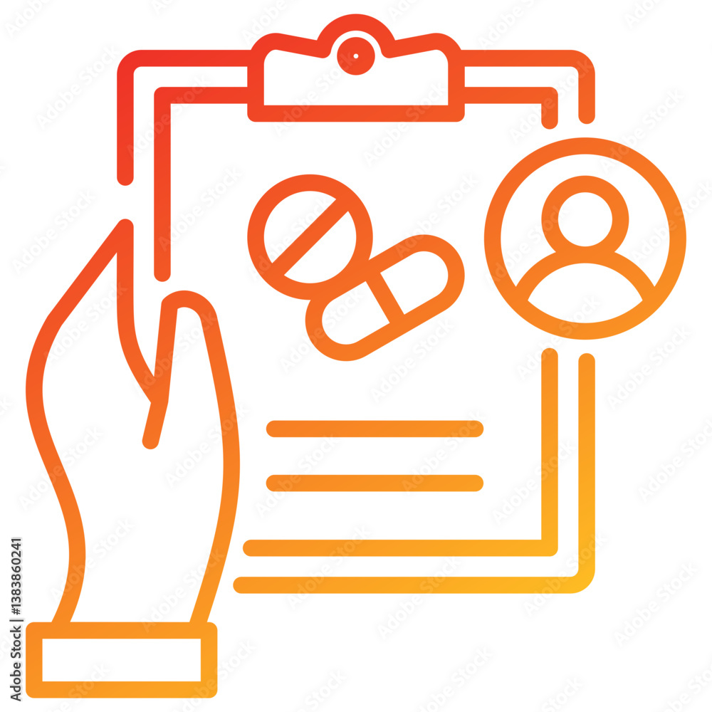Poster intervention line gradient icon